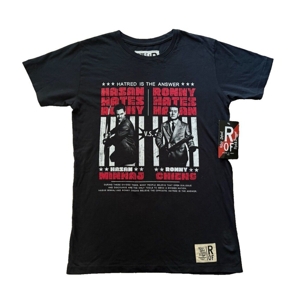 Roots Of Fight Limited Edition Hasan Minhaj vs Ronny Chieng T-Shirt NWT